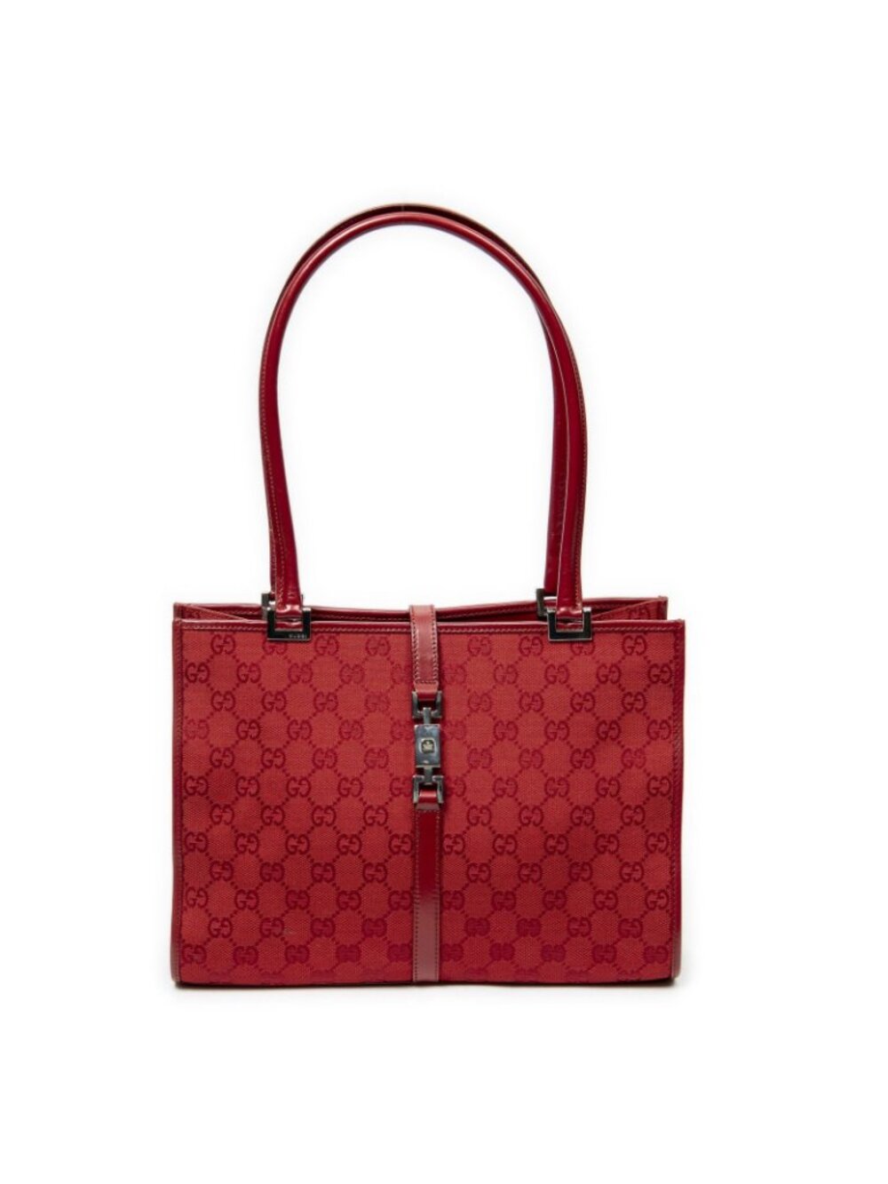 Gucci Square Jackie Tote Red GG Canvas - Picture 11 of 15